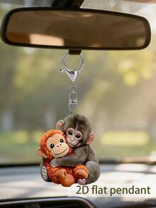 Monkey Statue Keychain,Purse Accessories Charm, Elegant Car Ornament, Backpack Charms, Purse Pendant, Lightweight And Versatile, , Travel Accessories, Beach Party Decor, Everyday Fashion Accessories, Perfect Gift For Easter, Mother'S Day, Independence Day, Wedding, Graduation Season - Multicolor - View 7