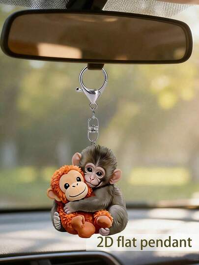 Llavero con figura de mono, accesorio de bolso, ornamento elegante para auto, colgante de mochila, colgante de bolso, ligero y versátil, accesorio de viaje, decoración de fiesta de playa, accesorio de moda diario, regalo perfecto para Pascua, Día de la Madre, Día de la Independencia, Boda, Temporada de Graduación