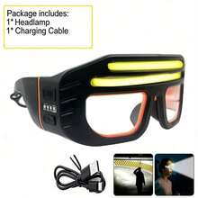1000mAh LED Headlamp With Motion Sensor, USB-C Rechargeable, IP44 Waterproof, Rotatable Beam, Multiple Brightness & Flashing Modes, Ultra-Bright Hands-Free Light For Night Sports, Repair/Crafting, Fishing & Outdoor, Easter Gift Idea - Storage Bag+Lamp - View 12
