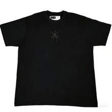 Sp5der  T-Shirts Unisex ,Classic Spider Print Design ,Summer Vintage Short Sleeve Casual ,Basic Tee Tops, Black Color - 黑色 - 查看 4