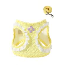 Cat Leash Harness With Floral Decor, Fresh And Elegant Design, Convenient To Wear And Prevent Escape When Going Out - Multicolor - View 7