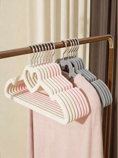 High Quality Velvet Hangers, Sturdy And Durable, Suitable For Infants And Toddlers, 360-Degree Rotating Hook, 12.8 Inch Super Thin Stackable To Save Space, Random Style