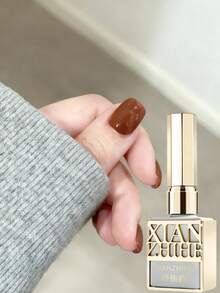 XIANZHIHE 1PC 15ML 夏季红茶棕色指甲油凝胶，2024新款，冰晶半透明琥珀色指甲油凝胶，美白效果美甲用品 - 棕色 - 查看 3