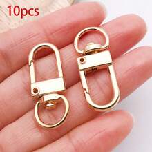 5/10pcs Silver Golden Metal Heart Star Round Carabiner Keychain Clips Swivel Lobster Clasp Hooks For DIY Jewelry Making Accessories - Multicolor - View 10