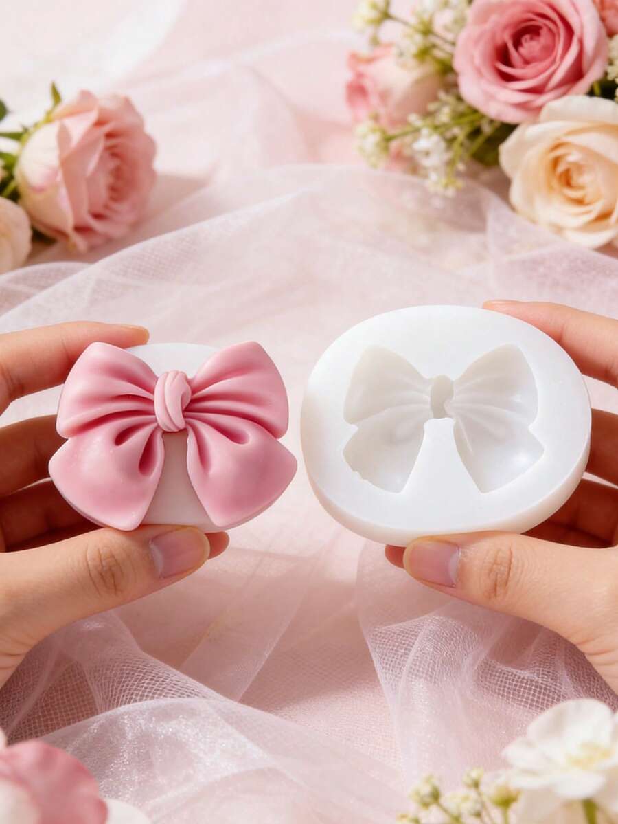 3D蝴蝶结硅胶蜡烛模具 - DIY蜡烛/石膏/肥皂模具,浪漫情人节/生日/结婚礼物,家居装饰/礼品包装 - 蝴蝶結模具 - 查看 1