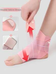 Unisex Sports Ankle Support Compression Sleeve With Strap - Multicolor - View 10