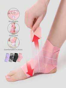 Unisex Sports Ankle Support Compression Sleeve With Strap - Multicolor - View 11