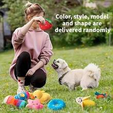 Multi-Piece Multi-Size Polyester Dog & Cat Chew Doll Set, Assorted Patterns & Styles, Plush Toys, Rope Toys, Suitable For Various Small & Medium Dogs, Multiple Dogs & Cats For Boredom Relief, Interactive Training, Outdoor Exercise, Dental Health & Oral Care, Essential Pet Accessories - Multicolor - View 2