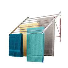Smartsome - Estante de Secado de Ropa montado en la Pared 56 cm de Ancho Capacidad de 4.6 m lineales 8 Varillas Redondas Lisas de Acero Inoxidable Capacidad de 27 kg Compacto Totalmente montado - pago - Ver 7