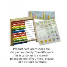 Marco de conteo de madera para matemáticas, juguete de práctica matemática, juguete educativo de madera con tabla de suma y resta, regalo perfecto para diversas ocasiones - Multicolor - Ver 8