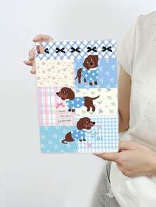 1 件装拼接蓝色格子腊肠犬印花透明平板电脑保护套，饰有蝴蝶结、星星、爱心元素，可爱又治愈，充满少女魅力，兼容 iPad Pro 11 英寸、Air 2、Air 第五代（2022 年）、Air 11 英寸（M2，2024 年）、Air 11 英寸（M3，2025 年）、第十代 - 無色 - 查看 29