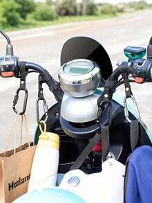 “易于安装的滑板车车把挂钩 - 耐用的尼龙带登山扣，适用于大多数电动滑板车、电动自行车和摩托车” - A - 查看 2