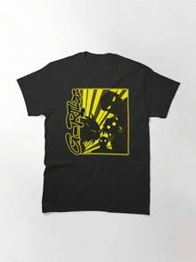 Yellow Silhouette Frame Rockband Classic T-Shirt, 100% Cotton, Short Sleeve, Crew Neck, Summer Top, Unisex, Washable, Comfortable And For Everyone - Black - View 8