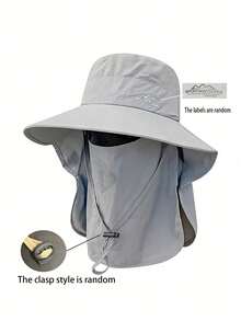 1pc Men's Breathable Mesh Bucket Hat, Summer Sun Protection Fishing Cap, Versatile Lightweight Outdoor Hiking Hat With Neck Cover - A - View 11