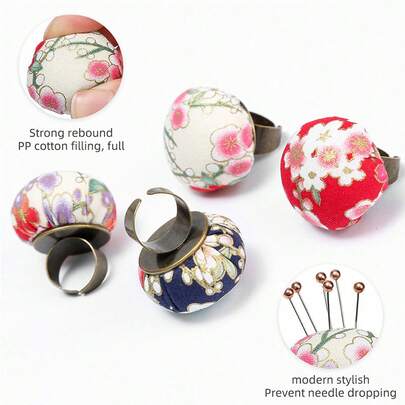 1 chiếc đệm kim đeo ngón tay, miếng đệm kim đeo được, hộp đựng kim may, thích hợp cho các dụng cụ may vá thủ công, màu ngẫu nhiên