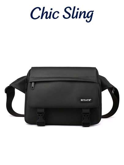 SHILAN Functional Style Flip Messenger Bag, Wear-Resistant And Water-Repellent Crossbody Bag, Commuter Bag That Can Hold Tablets / Documents Multi-Compartment Shoulder Bag With Buckle Design, Daily Storage / Short Trip / Sports Dual-Purpose Bag