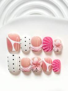 Bộ dụng cụ làm móng tay thủ công 10 món, phong cách Sakura Girl, bao gồm bộ dụng cụ làm móng Polygel, họa tiết hoa trắng gradient vẽ tay, chấm đen, họa tiết cành cây trắng, sơn móng tay trắng, dụng cụ làm móng (1 miếng dán gel + 1 dũa móng). Cung cấp 3 kích cỡ: vuông, vuông ngắn, hình hạnh nhân. Món quà tuyệt vời nhất dành cho phụ nữ hoặc các cô gái: Bộ dụng cụ làm móng tay thủ công. - Nhiều màu - Xem 2