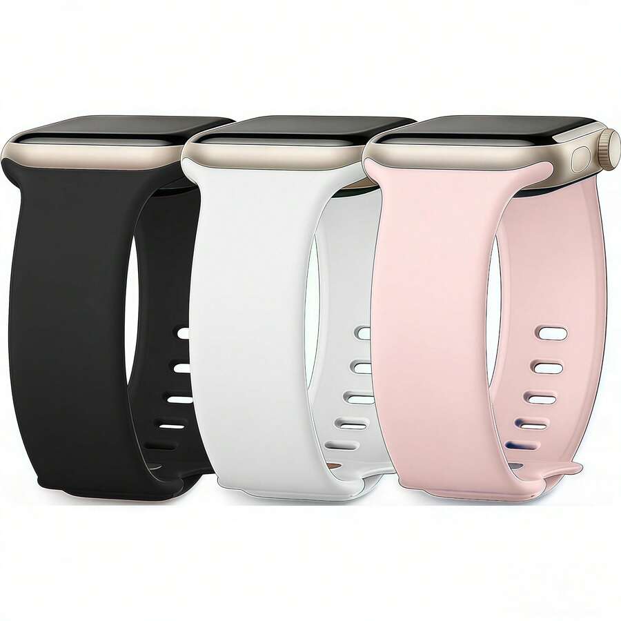 3条装表带，硅胶表带，适用于38/40/41/42/44/45/49毫米 Ultra/SE/8/7/6/5/4/3/2/1，男女通用时尚款