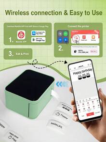طابعة ملصقات محمولة صغيرة P15، طابعة حرارية لاصقة ذاتية، طابعة ملصقات، طابعة ملصقات بلوتوث جيب خالية من الحبر، طابعة بطاقات الاسم - متعدد الألوان - مشاهدة 2