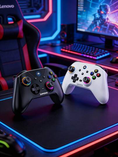 Lenovo S02 Wireless Multi-Mode Game Controller: Supports PC/PS/Switch Macro Programming And Motion Mapping; Long Battery Life; Portable; Ergonomic Grip.