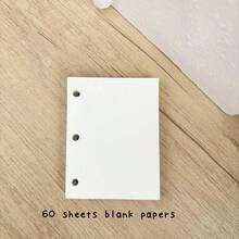 Portada de carpeta mate con 3 agujeros y recambio, bolsa de relleno de PVC, 60 páginas en blanco con cuadrícula, organizador de hojas sueltas DIY - Rectángulo - Ver 10