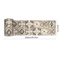 1 Roll 2M Long Boho Moroccan Geometric Floral Peel And Stick Wall Sticker, 10/15/20/30cm Width Luxury Gold Grey Blue Wallpaper Border, Waterproof Self-Adhesive Removable For Kitchen Backsplash Bathroom Living Room DIY Home Decor - A - View 15