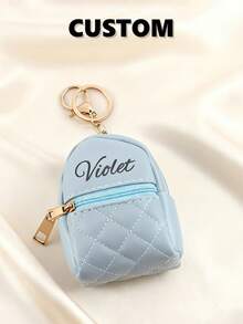 Monedero retro y lindo, bolsa de almacenamiento de auriculares con estilo de mochila que se puede personalizar con nombre, cumpleaños y regalo festivo para familiares y amigos - Multicolor - Ver 2