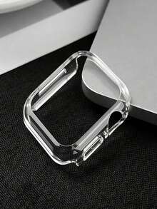 1pc Unisex Fashionable Transparent PC Hollow Shockproof Protective Case Suitable For Apple Watch 40/41/42/44/45/46/49mm Series Ultra/SE/11/10/9/8/7/6/5/4 Smartwatch Accessories - Clear - View 2