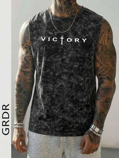 GRDR 男士夏季水洗复古经典简约无袖圆领背心，适合运动、健身和日常穿着