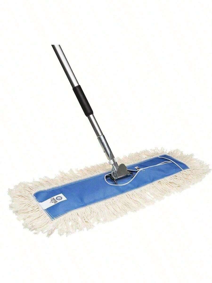 24 Premium Cotton Dust Mop Kit - Heavy Duty Mop With Handle Industrial, Commercial, And Residential Cleaning - Dry Floor Duster Hardwood Surfaces - White - 鋁製手柄 + 24 英寸 X 5 英寸 - 查看 1