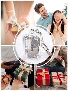 Móc khóa hộp nhạc vuông 1 chiếc, mặt dây chuyền hộp nhạc 8 nốt, móc khóa hộp nhạc thủ công sáng tạo, móc khóa thú vị dành cho cả nam và nữ, quà tặng sinh nhật/tiệc tùng/ngày lễ, phụ kiện móc khóa xe hơi. - Nhiều màu - Xem 10