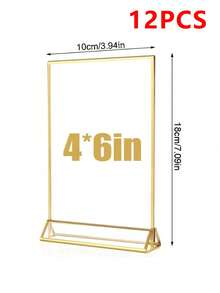 Bộ 6 khung ảnh hai mặt bằng acrylic trong suốt màu vàng, kích thước 4 x 6 inch, giá đỡ trưng bày hai mặt dọc trang nhã, phù hợp cho thực đơn nhà hàng, thẻ công thức nấu ăn, ảnh. Hoàn hảo cho nhà hàng, văn phòng, nhà riêng, cửa hàng, trang trí bàn tiệc, đám cưới, tiệc trước đám cưới, tiệc đính hôn, kỷ niệm, tiệc cô dâu, sự kiện công ty hoặc bất kỳ dịp đặc biệt nào! - A - Xem 14
