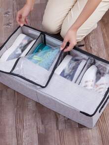 4 paires de boîtes de rangement pliables pour chaussures, grand organisateur de chaussures transparent avec poignée renforcée, étagère à chaussures modulable pour placard, rangement pliable en tissu sous le lit pour vêtements et chaussures - Voir 3