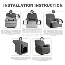 NORTHERN BROTHERS - Funda reclinable elástica Que se Mantiene en su Lugar Fundas Lavables para sillas reclinables Protector de Muebles para Perros y niños Color Caqui - Caqui - Ver 6