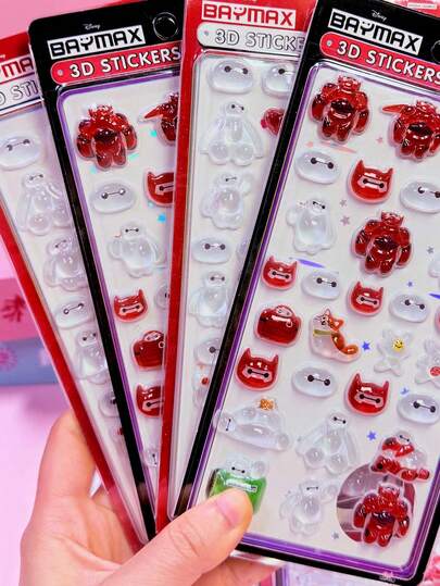 1 miếng dán 3D/tự dán ngẫu nhiên, quà tặng phụ kiện anime Nhật Bản, miếng dán trang trí ốp điện thoại hình Baymax dễ thương.