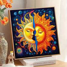 1 buc. Kit de pictură cu diamant 5D DIY cu model cer înstelat și soare, [30*30cm/11.8*11.8in] [40*40cm/15.7*15.7in], potrivit pentru începători adulți, mozaic DIY cu diamant, broderie completă, hobby lucrat manual, pictură decorativă pentru living, dormitor, birou, cadou surpriză pentru familie și prieteni, fără ramă - Fără cadru - Vizualizare 2