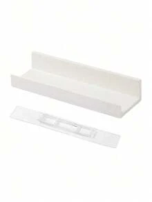 1个白色免钻孔壁挂式悬浮储物架（带强力粘胶条） - 采用加厚塑料材质，现代简约，节省空间，易于安装和拆卸，不留痕迹。 - 白色 - 查看 5