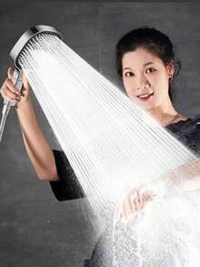 2pcs High Pressure SPA Massage Shower Head With Hose, Adjustable Bracket, 3 Spray Modes, 130mm Wide Panel, ABS Resin Wall-Mounted Polished With Filter, No Electricity Needed, Easy Installation Bathroom Accessory, Fashionable Design, Durable Structure - Multicolor - View 5