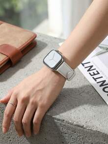 1件經典白色錶帶，適用於38mm、40mm、41mm、42mm、44mm、45mm、46mm、49mm，優雅PU皮革錶帶，適用於Apple Watch Ultra系列11、10、9、8、7、SE3、6、5、4、3、2、1，時尚智慧手錶錶帶，純色時尚錶帶，手錶配件，智慧手錶錶帶，手錶配件 - 白色 - 查看 8