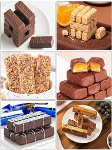 1个/2个硅胶格兰诺拉巧克力模具，12个芝士蛋糕格兰诺拉棒模具，长方形硅胶糖果棒模具。 - 彩色 - 查看 3