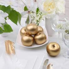 1-6pcs Artificial Golden Apple Decor, Realistic Plastic Fake Apple Home Decoration, Decorative Faux Fruit Display For Kitchen, Tabletop Center Piece - Multicolor - View 6