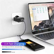 USB A 转 Type C 数据线 3A 快充[3.3 英尺/6.6 英尺/10 英尺] USB-C 快充尼龙编织线 兼容三星 Galaxy S26 S25 S24 S23 S22 S21 S10、Note 20 10 9 A51 G8 G7、Pixel 及其他 USB-C 设备 - 灰色 - 查看 2
