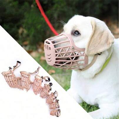 7 Sizes Anti-Bite Pet Dog Muzzle, Breathable Adjustable Cat Face Mask, Large Dog Anti-Bark Plastic Muzzle