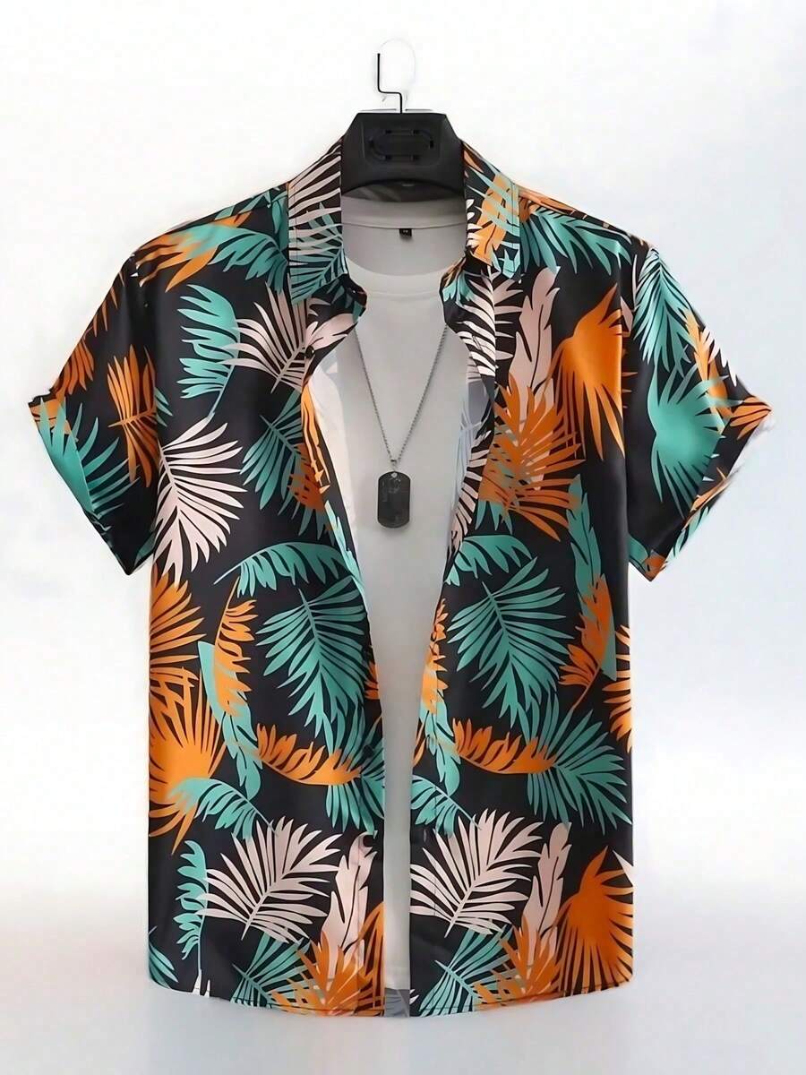 Summer Hawaiian Floral Short Sleeve Polo For Men - A508D-AL23666 - 查看 1