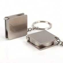 1pc Stainless Steel Retractable Ruler Keychain Measuring Tool, For Men - Multicolor - View 3