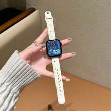 全新梦幻星空硅胶表带,兼容 Series 1/2/3/4/5/6/7/8/9/10/SE/Ultra,适用于 38mm、40mm、41mm、42mm、44mm、45mm、49mm 表盘尺寸,亲肤硅胶材质,耐磨防刮,日常佩戴不易褪色,透气防汗,少女时尚,马卡龙色系 - 米色 - 查看 10