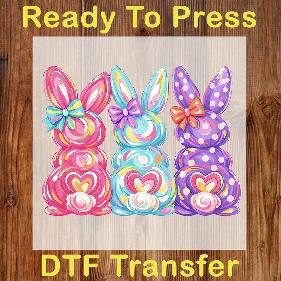 In chuyển nhiệt DTF theo yêu cầu, In chuyển nhiệt DTF hình nơ Phục Sinh thoải mái, In chuyển nhiệt DTF hình áo Phục Sinh vui vẻ, In chuyển nhiệt DTF tùy chỉnh, Tải ảnh tùy chỉnh, In chuyển nhiệt tức thì, Không cần thiết kế. In DTF, Nhãn dán tự làm - Nhiều màu - Xem 1