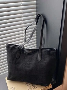Bolso de mano de gran capacidad para mujer, nueva bolsa de hombro versátil y de moda para ir al trabajo - Negro - Ver 6