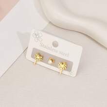 Bông tai hình hoa bồ công anh bằng thép không gỉ, đính đá Zirconia, đơn giản nhưng thanh lịch, phù hợp với nhiều phong cách thời trang. - ZH076 - Xem 4
