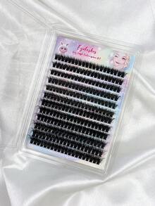 Hinarin 240 Pcs D Curl Lash Extensions 80D Volume Individual Lashes Extension 10-16mm Mixed Fluffy Handmade Faux Mink Cluster Eyelashes Soft Waterproof Clusters Eyelashes Extensions For Party Club Makeup False Eyelashes Fake Lashes - View 3